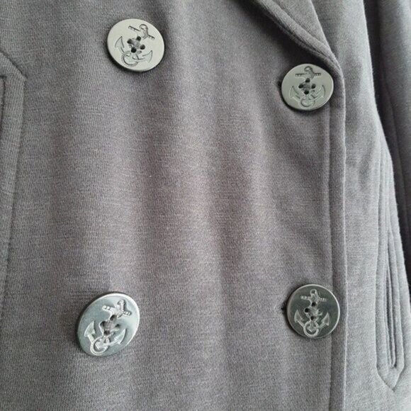 CHAPS | Classic Light Stretchy Peacoat Jacket Coat Navy Blue Embellished Sz M - Picture 7 of 12